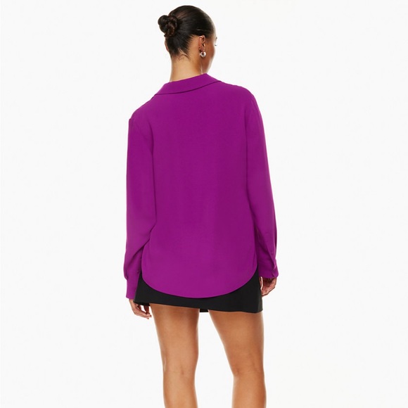 NWOT BABATON Long-sleeve Button-Up Purple Blouse - Picture 3 of 12